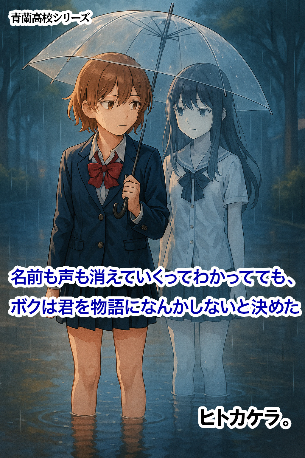 『名前も声も消えていくってわかってても、ぼくは君を物語になんかしないと決めた』（物語になんかしない）表紙